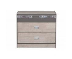 Leylina Commode avec 2 tiroirs pour chambre enfant