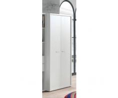 Leylina Armoire contemporaine à 2 portes ouvrantes pour chambre enfant coloris blanc