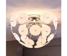 Plafonnier LED Lyrien, cache en plastique blanc