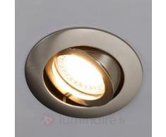 Spot encastré LED Lisara aspect nickelé rond