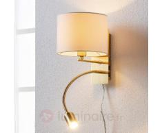 Applique laiton ancien Florens avec liseuse LED