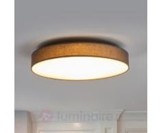Plafonnier en textile Saira en gris, LED
