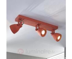 Projecteur de plafond à LED à trois lampes rouge