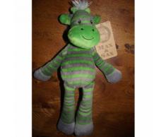 Doudou Zebre Max & Sax Gris Et Vert Peluche Ane Vache Gris Raye Vert Max And Sax Jouet Bebe Enfant Mixte
