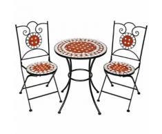 Tectake mobilier de jardin mosaïque table et chaises meuble bistrot bar terrasse balcon