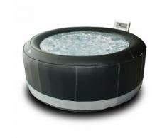 Spa rond simili-cuir gonflable - 6 places - noir