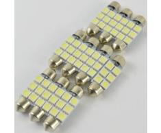 Eaglemall 10 Pcs Voiture Blanc 39mm Festoon 5050 6 Smd Led C5w Voiture A Conduit Intérieur Intérieur Dôme Porte Ampoule Éclairage 6smd 12v Lampe