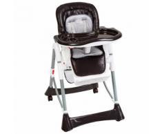 Chaise Haute Pour Bébé / Enfant Grand Confort Pliable - Sécurité À 5 Points - Hauteur Réglable - 6 Mois À 3 Ans Blanc Marron Tectake
