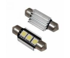 Aerzetix: 2 Ampoules Navettes C5w Can Bus 12v À 3 Led Smd Anti-Erreur Odb Pour Éclairage Plaque Immatriculation Plafonnier