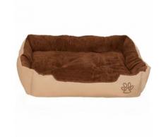 Coussin Pour Chien, Lit Pour Chien, Panier Pour Chien Douillet Brun / Beige Taille Xxl Tectake + Couverture De Sol / Tapis De Sol