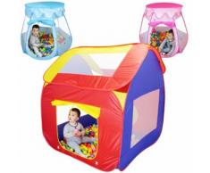 Monsieur Bébé ® Tente De Jeu Enfants Pliable + 200 Balles Et Sac De Rangement - Rouge Et Bleu