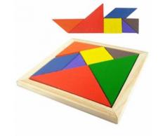 Jouet Jeux Casse-Tête Puzzle Tangram 7pcs En Bois Cadeau Pour Enfants