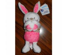 Peluche Doudou Lapin Mots D'enfants Musical Jouet Boite À Musique Lapinou Ballon Rose Blanc Beige Enfant Bébé Mots D'enfant