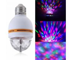 Ampoule 3W E27 RGB Led à Facettes Rotation Automatique Eclairage Multicolore Pour Scène Disco