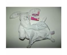 Doudou Mouchoir Lapin Pommette Intermarché Blanc Gris Pois Bébé Brodé Jouet Bebe Naissance Peluche Éveil Enfant Comfort Blanket Comforter Soft Toy