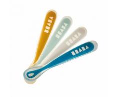 Lot De 4 Cuillères Bébé 1er Repas Soft En Silicone Rainbow (Coloris Assortis) - Beaba