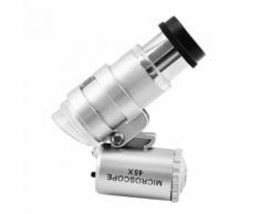 Mini 45x Microscope avec éclairage LED loupe de poche Loupe à main Portable