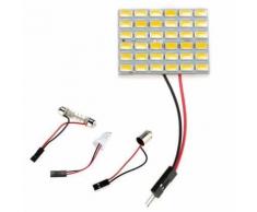 Smd5630 36leds 3.5w Lampe Ampoule Panneau Dôme Lecture Blanc Chaud Dc12v Voiture