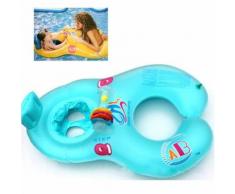 Flotteur Gonflable Pvc Bouée Natation Jouet Bébé Mère Avec Siège Bleu Pour Piscine