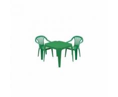 Salon Enfant : Table Verte Et 2 Chaises Vertes