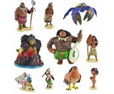 10pcs / Set Cartoon Moana Princesse Vaiana Maui Chef Tui Tala Heihei Pua Figurine D'action Décoration Jouets Pour Enfants Cadeau D'anniversaire