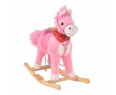 Cheval À Bascule Sonore Jouet En Peluche Et Bois Animal Musique D¿Enfants Bébé