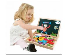 Tribe Puzzles En Bois Magnétique Jouets Éducatif Avec Tableau Noir Double Face Pour Bambin Enfants Garçon Filles 3, 4, 5 Ans