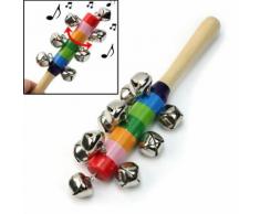 Bâton Poignée Clochette Grelot En Bois Percussion Jouet Instrument Enfant Bébé