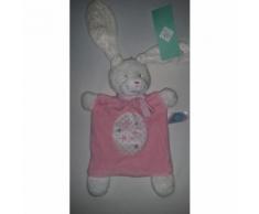 Doudou Plat Lapin Tex Baby Carrefour Rose Blanc Étoile Argent Jouet Bebe Naissance Peluche Éveil Enfant Comfort Blanket Comforter Soft Toy