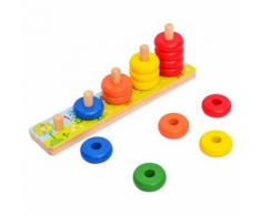 Arc-En-Ciel Calculer Le Cercle Montessori Comptage Empileur Jouet En Bois Pour Les Enfants