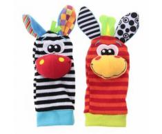 Paire Peluche Chaussettes Socquette Hochet Jouet Eveil Pour Bébé Enfant 15cm