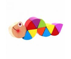 Yarui-World® Jouet Enfant Bébé Chenille Jeux Puzzle En Bois Cadeau Educatif Développement Multicolore