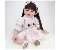Silicone Reborn Bébé Poupée Filles, Jouets 22 Pouces, Mignon Fille Poupée Pour Cadeau, Réaliste Reborn Enfants Jouet Poupée