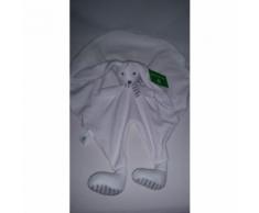 Doudou Plat Lapin Babibou Eurodif Bouchara Blanc Gris Rayé Jouet Bebe Naissance Peluche Éveil Enfant Blanket Comforter Soft Toys