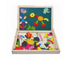 Puzzles En Bois - Magnétique Jouets Éducatif Avec Tableau Noir - Double Face Pour Bambin Enfants Garcon Filles 3 4 5 Ans
