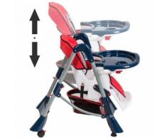 Chaise Haute Pour Bébé Enfant Grand Confort Pliable - Sécurité À 5 Points - Hauteur Réglable - 6 Mois À 3 Ans Bleu Rouge Tectake New