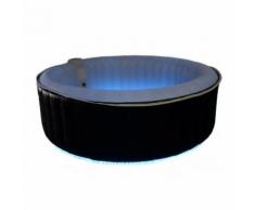 SPA gonflable 4 personnes B-LIGHT à leds 4 couleurs - D180*H65 cm - 130 buses d'air - Blanc et Noir
