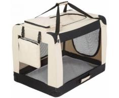 Cage De Transport Pour Chien Mobile Pliable Et Transportable Taille Xxl - 88 Cm X 61 Cm X 70 Cm Tectake + Couverture