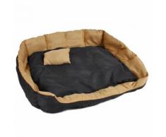 Coussin Pour Chien, Lit Pour Chien, Panier Pour Chien Douillet Noir / Marron Taille Xxl Tectake + Tapis De Sol + Coussin