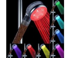 EBUY Pommeau de douche Spa aux 2 céramiques ions négatifs 7 couleurs à LED