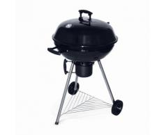 Barbecue charbon de bois Ø57cm Georges noir, récupérateur de cendres, grille chromée, fumoir