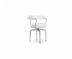 Chaise Pivotante Kart7 Simili Cuir Blanc