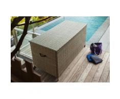 Coffre de rangement Bayana Mokaccino Jardin 166 x 76 x 79 cm - Acier traité époxy, Résine tressée