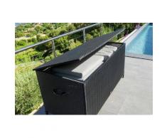 Coffre de rangement Bayana Réglisse Jardin 166 x 76 x 79 cm - Acier traité époxy, Résine tressée