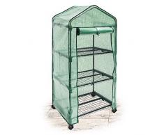 Relaxdays 10018892-345 Serre de Jardin avec Housse Roulette 3 Niveaux Polyéthylène Transparente