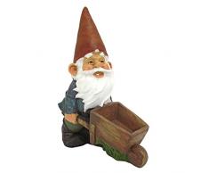 Design Toscano Statue Willie le nain de jardin et sa brouette, multicolore