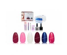 6 Gels de couleur/Lampe UV/Top coat/Base coat/Accessoires (set 1)