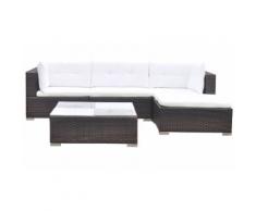 Salon de jardin Modulo résine marron 17 pièces