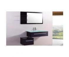 Essiba - ensemble 2 meubles + 1 vasque + 1 miroir pour salle de bain / Wengé