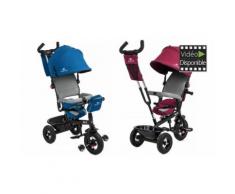 Tricycle poussette 3 roues 2 en 1 Kinderkraft - Bleu